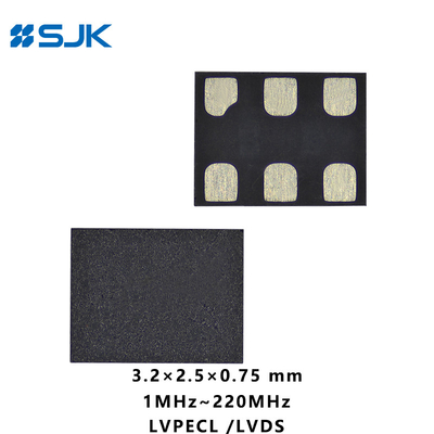 خرید اس ام دی 3225 اندازه قابل برنامه ریزی MEMS LVPECL نوسانگر دیفرانسیل با 6 پد پشتیبانی 1-220MHz 2.25-3.63V online manufacture